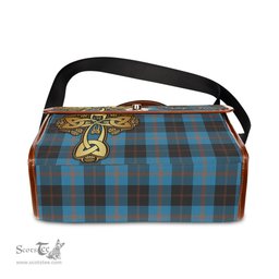 ScotsTee Shop Scottish Garden Clan Tartan Canvas Bag Golden Thistle and Celtic Cross Personalize Your Name Bag