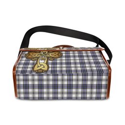 ScotsTee Shop Scottish Hannay Modern Clan Tartan Canvas Bag Golden Thistle and Celtic Cross Personalize Your Name Bag