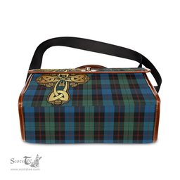 ScotsTee Shop Scottish Guthrie Clan Tartan Canvas Bag Golden Thistle and Celtic Cross Personalize Your Name Bag