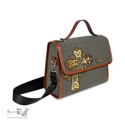 ScotsTee Shop Scottish Haig Clan Tartan Canvas Bag Golden Thistle and Celtic Cross Personalize Your Name Bag