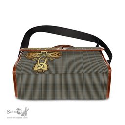 ScotsTee Shop Scottish Haig Clan Tartan Canvas Bag Golden Thistle and Celtic Cross Personalize Your Name Bag