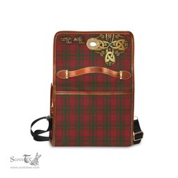 ScotsTee Shop Scottish Kyle Green Clan Tartan Canvas Bag Golden Thistle and Celtic Cross Personalize Your Name Bag