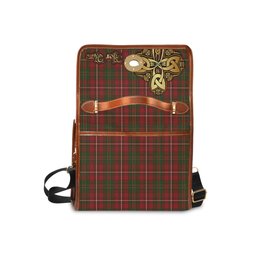 ScotsTee Shop Scottish Hay Clan Tartan Canvas Bag Golden Thistle and Celtic Cross Personalize Your Name Bag