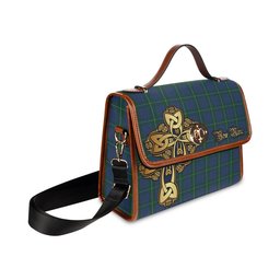 ScotsTee Shop Scottish Hamilton Hunting Clan Tartan Canvas Bag Golden Thistle and Celtic Cross Personalize Your Name Bag
