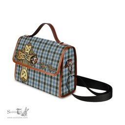 ScotsTee Shop Scottish Henderson Dress Clan Tartan Canvas Bag Golden Thistle and Celtic Cross Personalize Your Name Bag