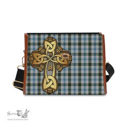 ScotsTee Shop Scottish Henderson Dress Clan Tartan Canvas Bag Golden Thistle and Celtic Cross Personalize Your Name Bag