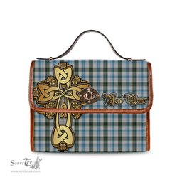 ScotsTee Shop Scottish Henderson Dress Clan Tartan Canvas Bag Golden Thistle and Celtic Cross Personalize Your Name Bag