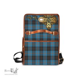 ScotsTee Shop Scottish Horsburgh Clan Tartan Canvas Bag Golden Thistle and Celtic Cross Personalize Your Name Bag