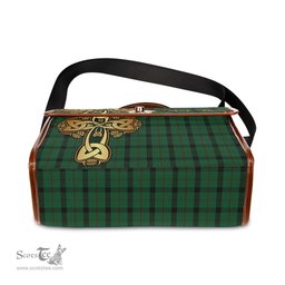 ScotsTee Shop Scottish Kincaid Clan Tartan Canvas Bag Golden Thistle and Celtic Cross Personalize Your Name Bag