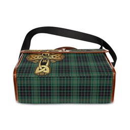 ScotsTee Shop Scottish MacAulay Hunting Ancient Clan Tartan Canvas Bag Golden Thistle and Celtic Cross Personalize Your Name Bag