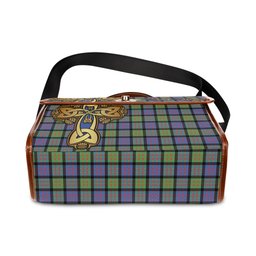 ScotsTee Shop Scottish MacDonald Ancient Clan Tartan Canvas Bag Golden Thistle and Celtic Cross Personalize Your Name Bag