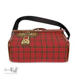 ScotsTee Shop Scottish MacDonell of Keppoch Modern Clan Tartan Canvas Bag Golden Thistle and Celtic Cross Personalize Your Name Bag