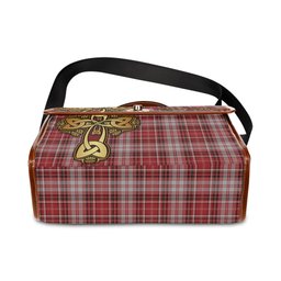 ScotsTee Shop Scottish MacDougall Dress Clan Tartan Canvas Bag Golden Thistle and Celtic Cross Personalize Your Name Bag