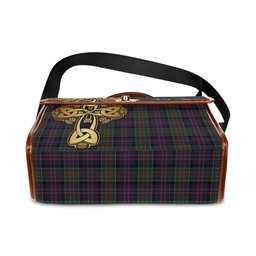 ScotsTee Shop Scottish MacDonald of Clan Ranald Clan Tartan Canvas Bag Golden Thistle and Celtic Cross Personalize Your Name Bag
