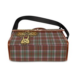 ScotsTee Shop Scottish MacAlister Dress Clan Tartan Canvas Bag Golden Thistle and Celtic Cross Personalize Your Name Bag