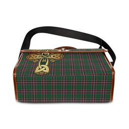 ScotsTee Shop Scottish MacFarlane Hunting Clan Tartan Canvas Bag Golden Thistle and Celtic Cross Personalize Your Name Bag