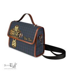 ScotsTee Shop Scottish MacHardy Clan Tartan Canvas Bag Golden Thistle and Celtic Cross Personalize Your Name Bag