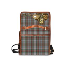 ScotsTee Shop Scottish MacBain Dress Clan Tartan Canvas Bag Golden Thistle and Celtic Cross Personalize Your Name Bag