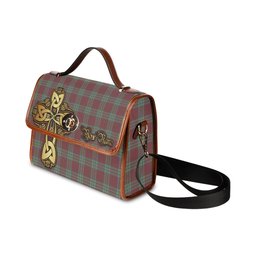 ScotsTee Shop Scottish MacGregor Hunting Ancient Clan Tartan Canvas Bag Golden Thistle and Celtic Cross Personalize Your Name Bag