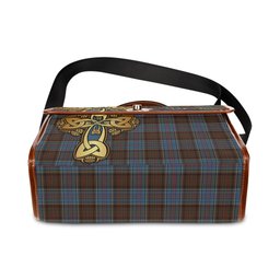 ScotsTee Shop Scottish MacGregor Hastie Clan Tartan Canvas Bag Golden Thistle and Celtic Cross Personalize Your Name Bag