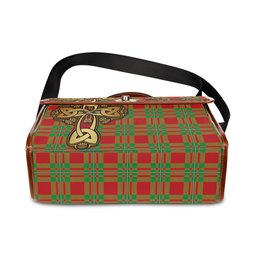 ScotsTee Shop Scottish MacGregor Modern Clan Tartan Canvas Bag Golden Thistle and Celtic Cross Personalize Your Name Bag