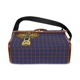 ScotsTee Shop Scottish MacLaine of Lochbuie Clan Tartan Canvas Bag Golden Thistle and Celtic Cross Personalize Your Name Bag