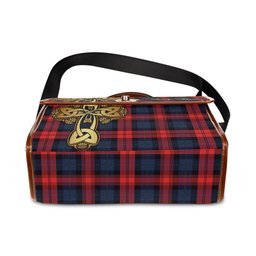 ScotsTee Shop Scottish Mclaughlin Clan Tartan Canvas Bag Golden Thistle and Celtic Cross Personalize Your Name Bag