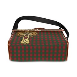 ScotsTee Shop Scottish Moncrieff Clan Tartan Canvas Bag Golden Thistle and Celtic Cross Personalize Your Name Bag