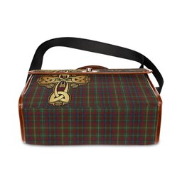ScotsTee Shop Scottish MacMaster Clan Tartan Canvas Bag Golden Thistle and Celtic Cross Personalize Your Name Bag