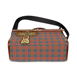 ScotsTee Shop Scottish Robertson Ancient Clan Tartan Canvas Bag Golden Thistle and Celtic Cross Personalize Your Name Bag