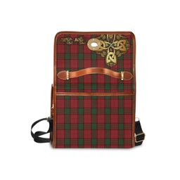 ScotsTee Shop Scottish Maxwell Clan Tartan Canvas Bag Golden Thistle and Celtic Cross Personalize Your Name Bag