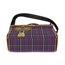 ScotsTee Shop Scottish O'Riagain Clan Tartan Canvas Bag Golden Thistle and Celtic Cross Personalize Your Name Bag