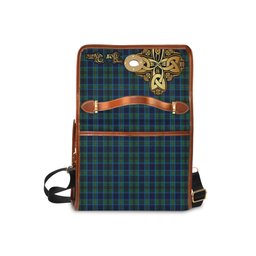 ScotsTee Shop Scottish Miller Clan Tartan Canvas Bag Golden Thistle and Celtic Cross Personalize Your Name Bag