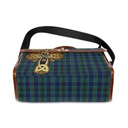 ScotsTee Shop Scottish Miller Clan Tartan Canvas Bag Golden Thistle and Celtic Cross Personalize Your Name Bag