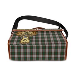 ScotsTee Shop Scottish MacKinnon Dress Clan Tartan Canvas Bag Golden Thistle and Celtic Cross Personalize Your Name Bag