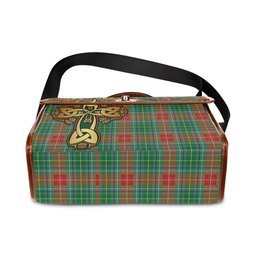 ScotsTee Shop Scottish Muirhead Clan Tartan Canvas Bag Golden Thistle and Celtic Cross Personalize Your Name Bag