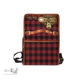 ScotsTee Shop Scottish Rob Roy Macgregor Clan Tartan Canvas Bag Golden Thistle and Celtic Cross Personalize Your Name Bag