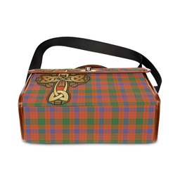 ScotsTee Shop Scottish Ross Ancient Clan Tartan Canvas Bag Golden Thistle and Celtic Cross Personalize Your Name Bag