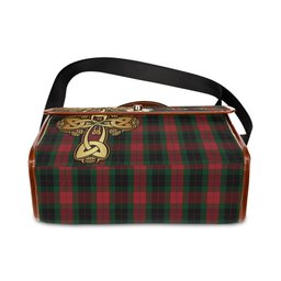 ScotsTee Shop Scottish Skene of Cromar Black Clan Tartan Canvas Bag Golden Thistle and Celtic Cross Personalize Your Name Bag