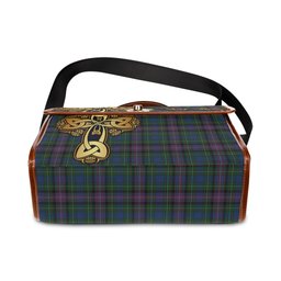ScotsTee Shop Scottish Rankin Clan Tartan Canvas Bag Golden Thistle and Celtic Cross Personalize Your Name Bag