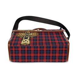 ScotsTee Shop Scottish MacLachlan Modern Clan Tartan Canvas Bag Golden Thistle and Celtic Cross Personalize Your Name Bag
