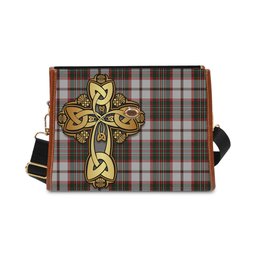 ScotsTee Shop Scottish Scott Dress Clan Tartan Canvas Bag Golden Thistle and Celtic Cross Personalize Your Name Bag