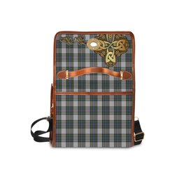 ScotsTee Shop Scottish Pritchard Clan Tartan Canvas Bag Golden Thistle and Celtic Cross Personalize Your Name Bag