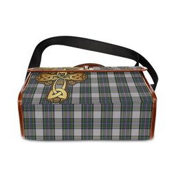 ScotsTee Shop Scottish Pritchard Clan Tartan Canvas Bag Golden Thistle and Celtic Cross Personalize Your Name Bag