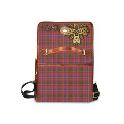 ScotsTee Shop Scottish MacRae Ancient Clan Tartan Canvas Bag Golden Thistle and Celtic Cross Personalize Your Name Bag