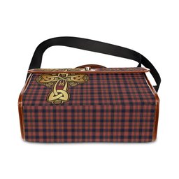 ScotsTee Shop Scottish Ogilvie (Ogilvy) Clan Tartan Canvas Bag Golden Thistle and Celtic Cross Personalize Your Name Bag