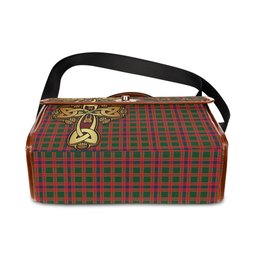 ScotsTee Shop Scottish Skene Modern Clan Tartan Canvas Bag Golden Thistle and Celtic Cross Personalize Your Name Bag