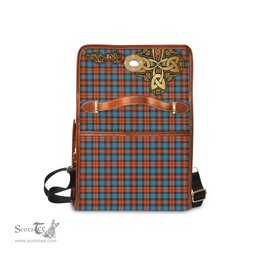 ScotsTee Shop Scottish MacLachlan Ancient Clan Tartan Canvas Bag Golden Thistle and Celtic Cross Personalize Your Name Bag