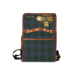 ScotsTee Shop Scottish MacMillan Hunting Clan Tartan Canvas Bag Golden Thistle and Celtic Cross Personalize Your Name Bag