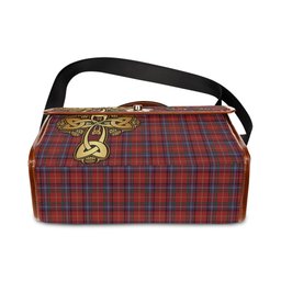 ScotsTee Shop Scottish Maynard Clan Tartan Canvas Bag Golden Thistle and Celtic Cross Personalize Your Name Bag